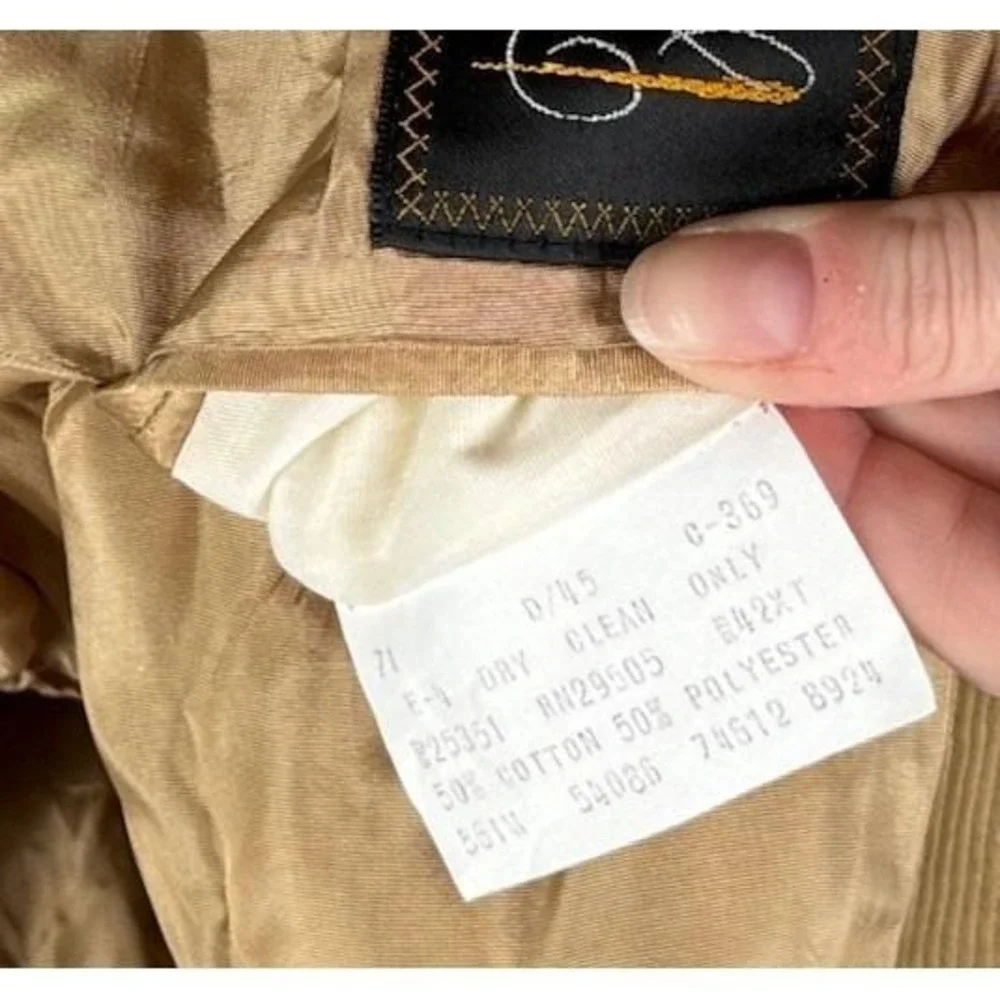 Vintage Corduroy Blazer Men's 42XT Tan Corduroy Sport Coat 70s Tall Jacket